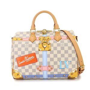 LOUIS VUITTON Summer Trunk Damier Azur Speedy Bandouliere 30